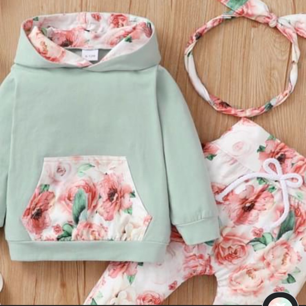 cute floral 2 piece with handband